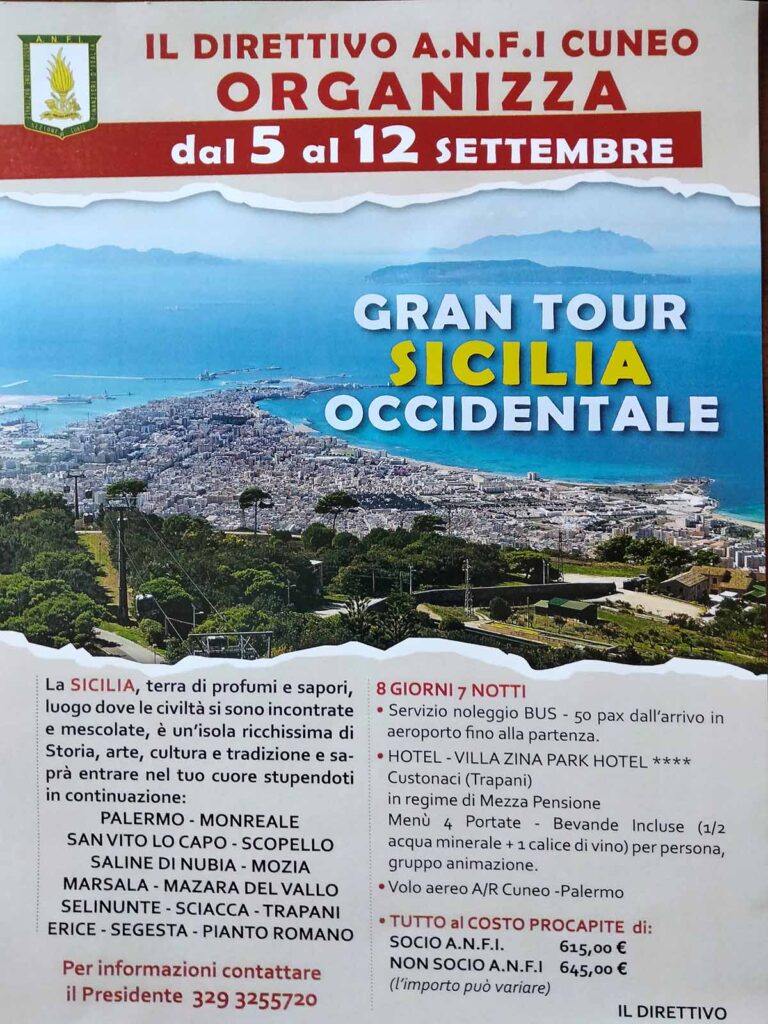 ANFI Cuneo Tour Sicilia settembre 2023